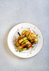 Zucchini and panir snacks on  sticks