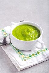 Broccoli soup in a bowl