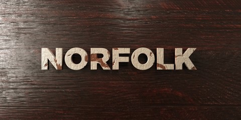 Norfolk - grungy wooden headline on Maple  - 3D rendered royalty free stock image. This image can be used for an online website banner ad or a print postcard.