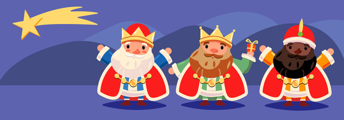 Los reyes magos y la estrella fugaz