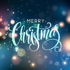 Fototapeta na wymiar Christmas lettering on Snowflake sparkle background. Vector illustration