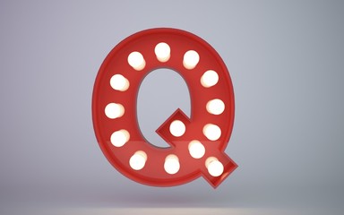 3D rendering bulb type illustration q