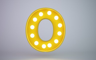 Obraz premium 3d rendering yellow illustration bulb type face o