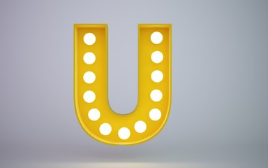 3d rendering yellow illustration bulb type face u © gazanfer