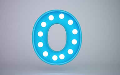 3d rendering illustration bulb type face o