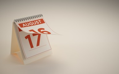 3d rendering calendar august