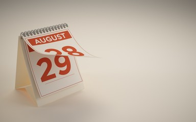 3d rendering calendar august