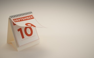 3d rendering calendar september day