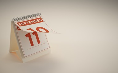 3d rendering calendar september day