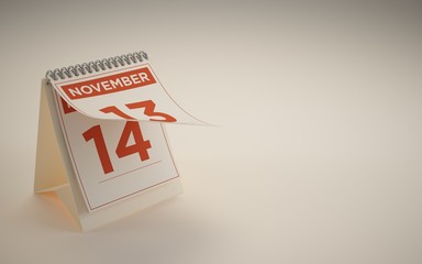 3d Rendering calendar illustration day