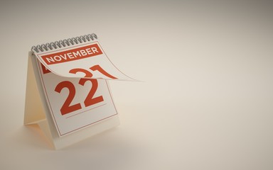 3d Rendering calendar illustration day