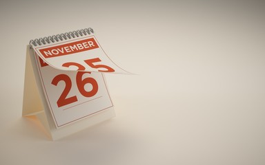 3d Rendering calendar illustration day