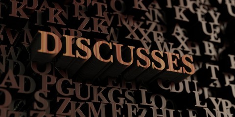 Discusses - Wooden 3D rendered letters/message.  Can be used for an online banner ad or a print postcard.