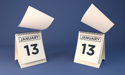 3d Rendering Calendar january 13