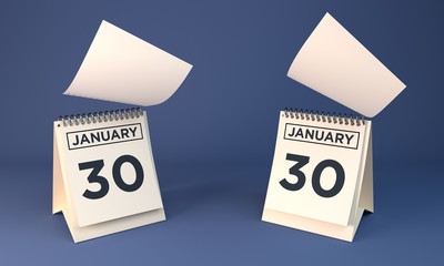 3d Rendering Calendar january 30