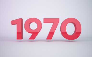 3d rendering red year on white background