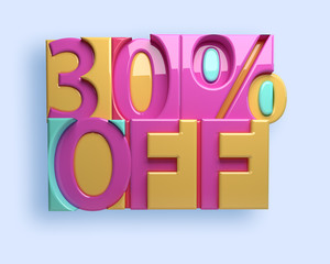 3d rendering colorful percent off sale