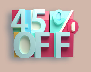 3D rendering colorful 45 percent off sale