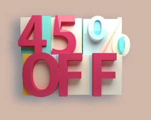3D rendering colorful 45 percent off sale