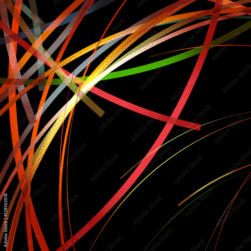 Poster abstract background with retro colorful lines and vintage dotwork shades