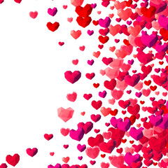 Valentines Day background with scattered triangle hearts