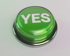 3D rendering green yes button