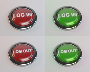 green and red on log in log out buttons