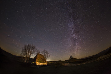 Rural landscape from Romania in Carpathian Mountains.Rural lands