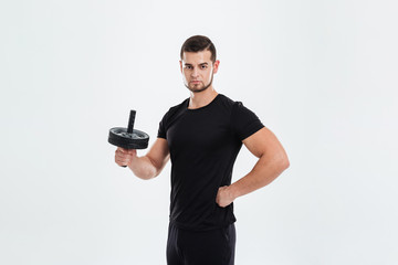 Fitness man with roller