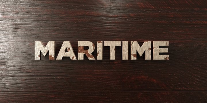 Maritime - grungy wooden headline on Maple  - 3D rendered royalty free stock image. This image can be used for an online website banner ad or a print postcard.