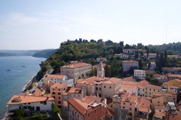 Obraz premium Pirano, Croazia, citta vecchia mura antiche