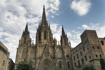 Fototapeta na wymiar Barcelona (Spain): the gothic cathedral
