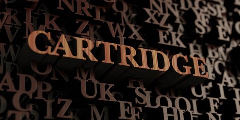Cartridge - Wooden 3D rendered letters/message.  Can be used for an online banner ad or a print postcard.