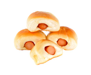 Mini Sausage Roll Isolated on white back ground