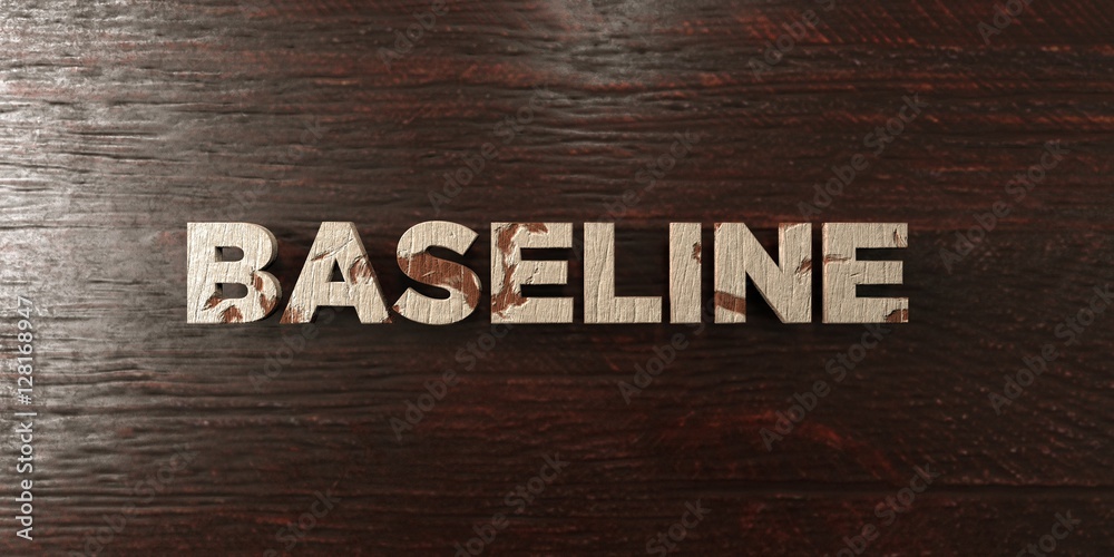 Fototapete baseline - grungy wooden headline on maple - 3d rendered royalty free stock image. this image can be