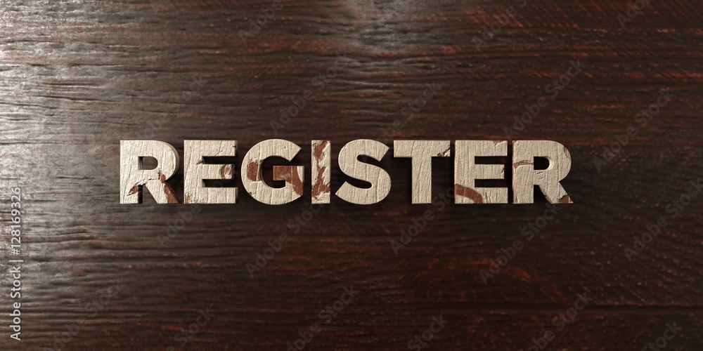 Fototapete register - grungy wooden headline on maple - 3d rendered royalty free stock image. this image can be