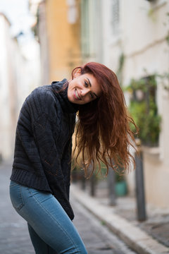 Smiling casual woman
