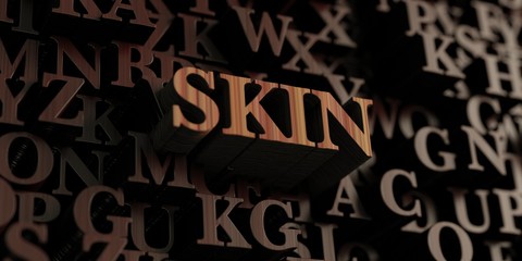 Skin - Wooden 3D rendered letters/message.  Can be used for an online banner ad or a print postcard.