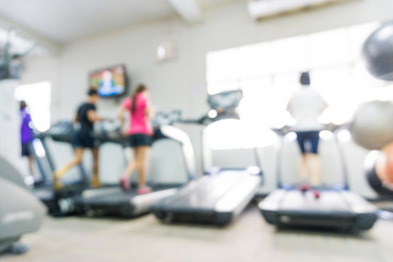Abstract blurred background of exercise equipments