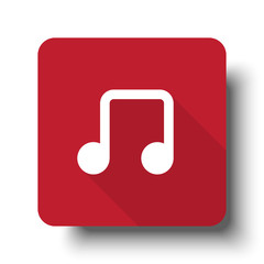 Flat Notes web icon on red button with drop shadow