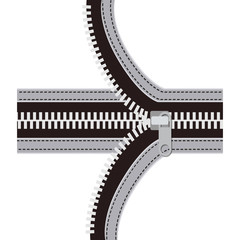 Zip icon. Zipper cloth fashion style clothing  theme. Isolated design. Vector illustration