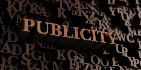 Publicity - Wooden 3D rendered letters/message.  Can be used for an online banner ad or a print postcard.