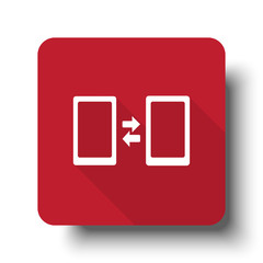 Flat Pairing web icon on red button with drop shadow