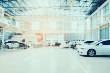 Car repair service centre blurred background