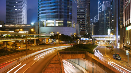 Fototapeta na wymiar Hong Kong city and traffic of street