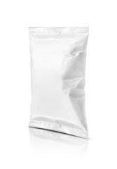 blank packaging snack pouch isolated on white background