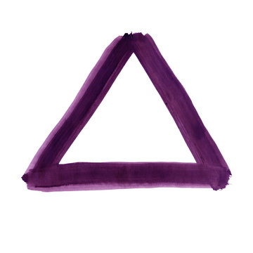 The Purple Triangle Painted In Gouache By Hand