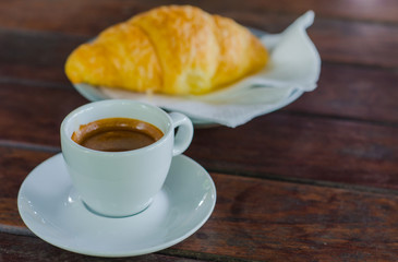 Barista making a cup of coffee