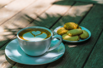 Barista making a cup of coffee
