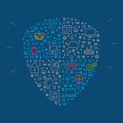 Business protection symbol isolated on the dark blue background.